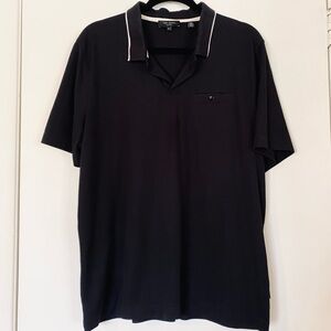 Ted Baker Designer Polo Shirt Black 5 EUC L
